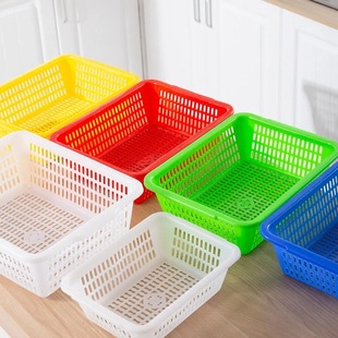 塑料筐长方形加厚沥水篮洗菜白色小厨房商用地摊框子收纳篮菜篮子
