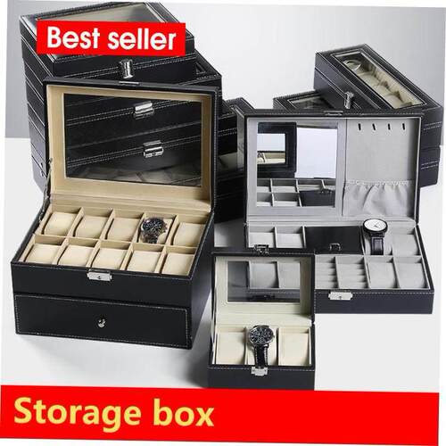 12 Watch Jewelry Display Storage Holder Case Grids Box Gift1