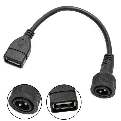 USB母转直流双孔公插头适配器电缆太阳能电池板充电手机转换电缆