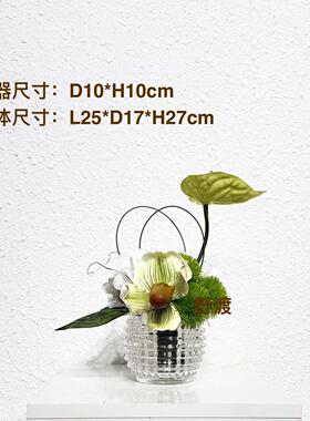 样板间商务会议桌清新居家茶几女孩房家居饰品现代彷真花艺摆件