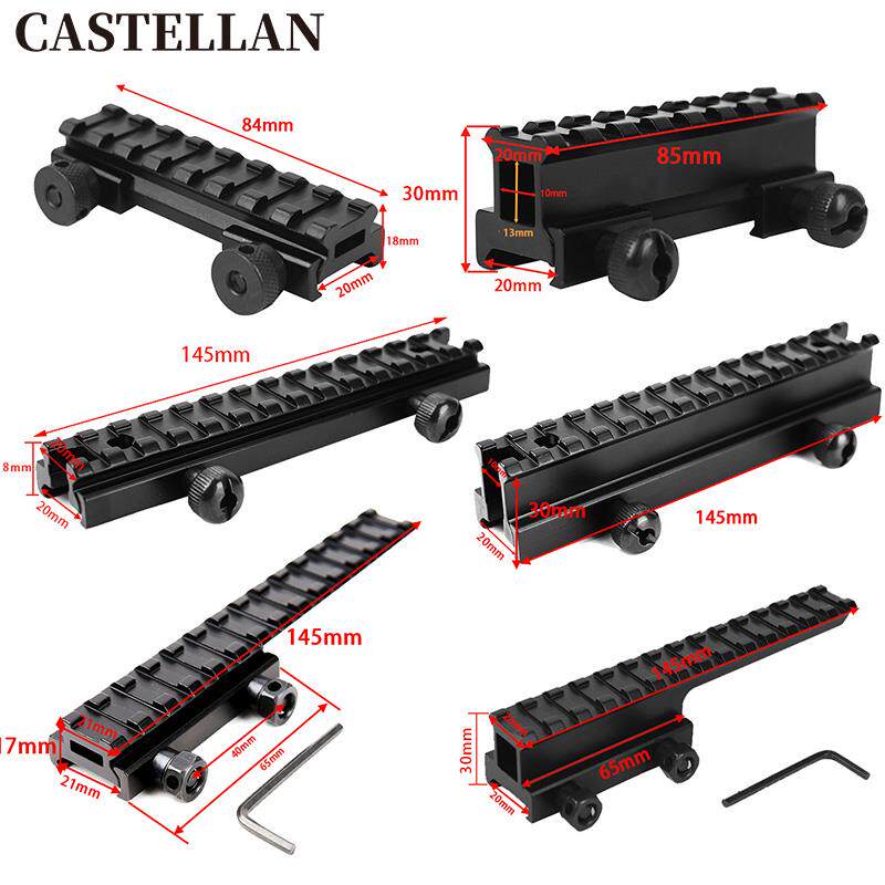 20转20增高导轨延长后延支架瞄底座手电筒铝合金20mm皮轨鱼骨配件