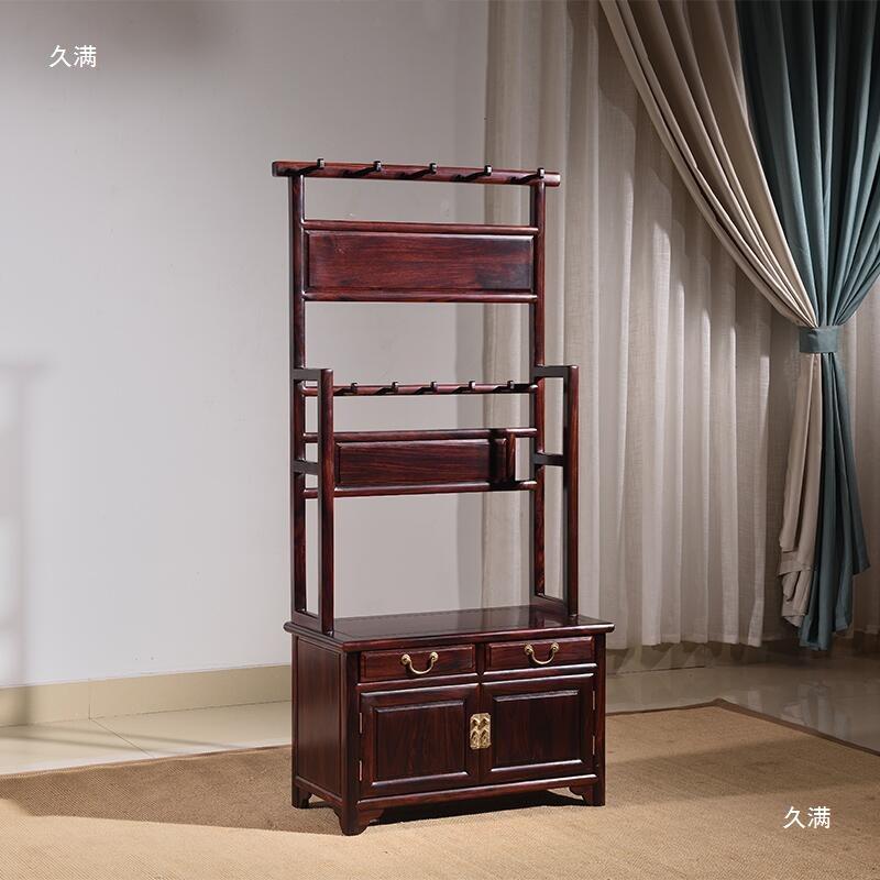 家具印尼黑酸木thlznfgl挂架阔叶黄枝檀中式实木落卧室地衣衣帽架