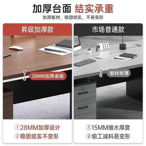 电脑桌现代简约办公桌桌椅组合家用学生卧室抽屉书桌商用职员桌子