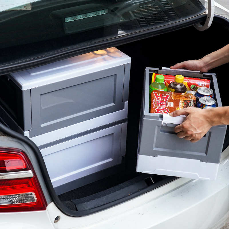 简约透明折叠汽车后备箱收纳箱宿舍家用杂物归纳箱防尘防水整理箱