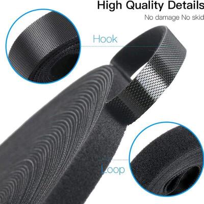 5Meter/Roll Cable Ties Reusable Loop Bundle Self Adhesive Fa