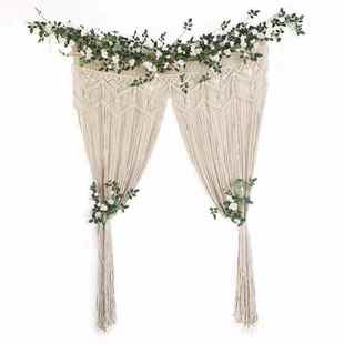 婚庆门帘挂毯波西米亚风格 饰挂毯 手作棉线编织帘子婚庆家居用品装