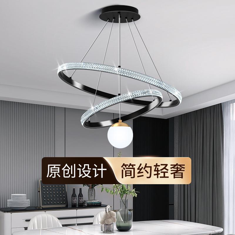 现代简约餐吊灯家用客厅灯创意个性圆形餐桌饭厅餐厅灯饰灯具LED