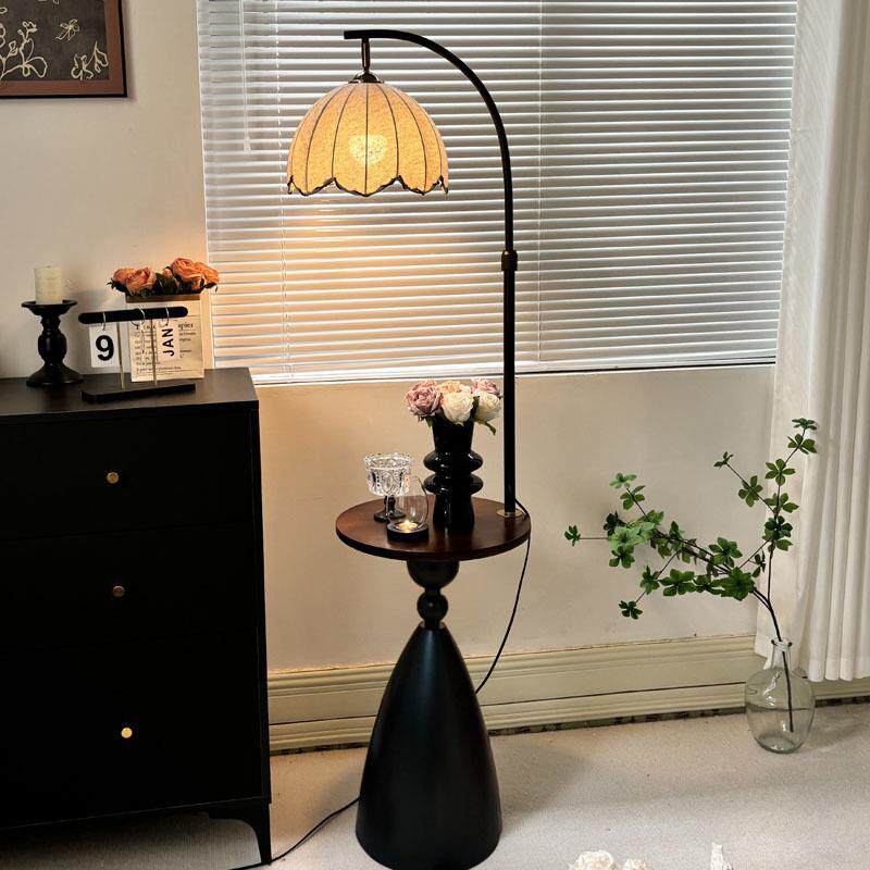 复古客厅落地灯沙发旁边几氛围灯具中古风美式卧室床头柜置物台灯