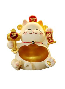 招财猫玄关钥匙收纳摆件入户鞋柜装饰品进门家居桌面乔迁新居礼品