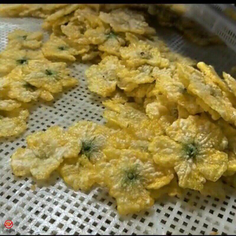 山源香酥翠叶油炸机全自动丝瓜花油炸设备控温精准南瓜花油炸机