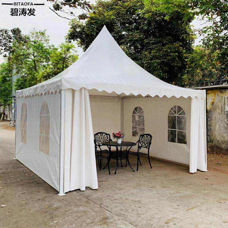户外欧式尖顶棚白色吊顶锥顶车展聚会四柱婚庆活动遮阳帐篷