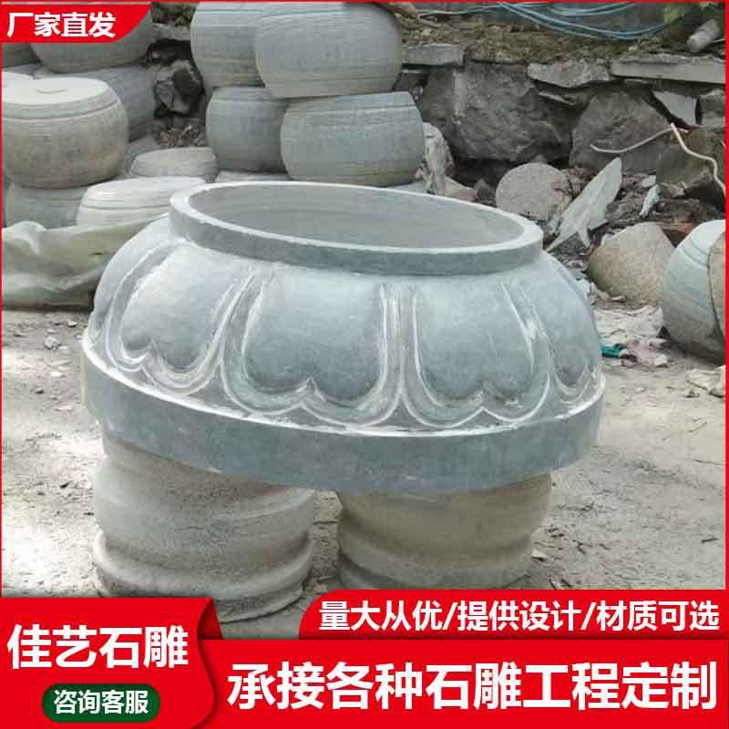 石头柱顶石 大量制作石柱礅 柱础石 花岗岩石柱墩 空心柱皮安装