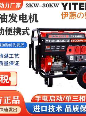 双电压汽油发电机移动便携式手推车手电两用YT6500DCE3-2