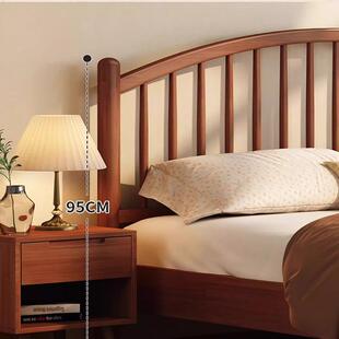 北欧全实木床双人温莎床1.8现代简约日式 主卧床1.5单人胡桃色大床