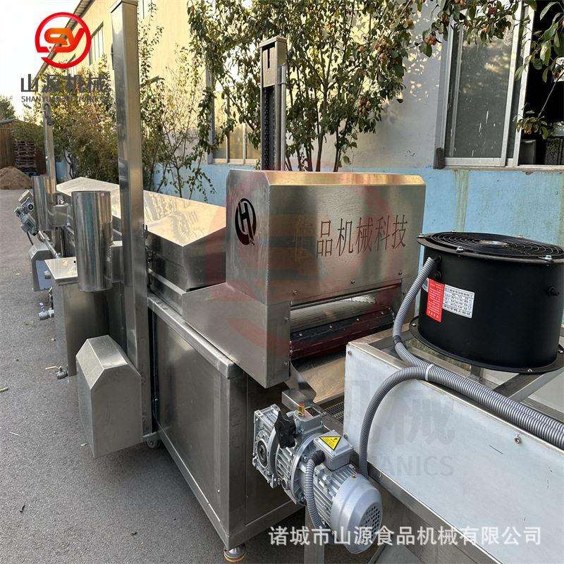 甜品甜甜圈油炸机厂家现货连续式油炸机设备鸡腿面包油炸机器