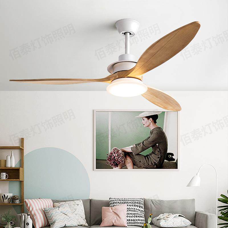 新款实木风扇灯日式小清新家用室内餐厅吊扇灯遥控ceiling fan