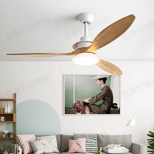 新款实木风扇日式小清新家用室内441-ZY11餐吊扇灯遥灯控ceil厅in