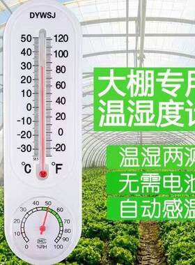 大棚种植温度计温室专用家用养殖湿度表精准农用室外户外温湿度计