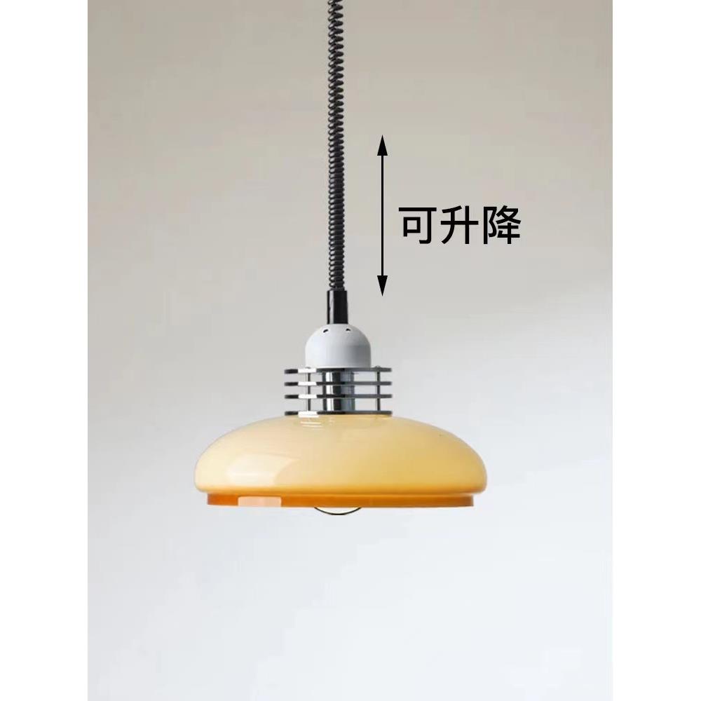 可升降餐厅吊灯2022年新款设计师餐桌灯伸缩吧台中古风日式吊灯