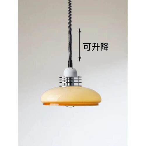 可升降餐厅吊灯2022年新款设计师餐桌灯伸缩吧台中古风日式吊灯