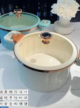 品新罗马微压珐瑯陶瓷力锅不锅粘炖锅汤锅易清洁陶瓷压煎炒蒸煮锅