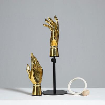 手模道节具银服装店橱17559窗陈列展示时尚电镀金色色假手模关型