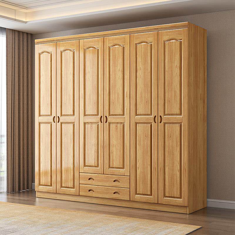 Jimusen品牌新西兰荷兰松木实木衣柜家庭卧室储物柜原木大衣柜