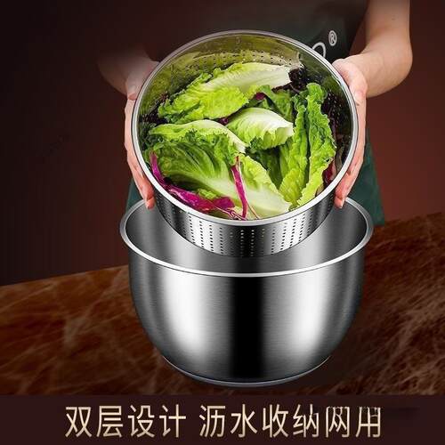 蔬菜脱水器不锈钢手动沙拉果蔬甩干机家用果蔬脱水机洗菜甩水