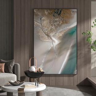 网红代轻奢艺术流壁关金岁月大地金客厅玄墙装饰画抽现象背景竖版