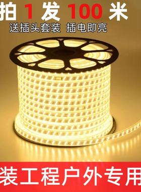 LED灯带220V户外露营防水灯条高压免驱动工程亮化家装吊顶线条灯