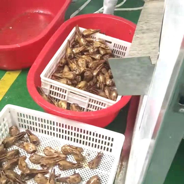 鸭头冻货油炸流水线 鸭头熟食油炸机器大型 连续式炸鸭头设备厂家