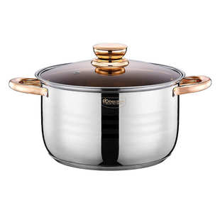 不锈钢6件套锅EB套装 锅加厚 锅不粘锅金色手柄五层复底12件套装