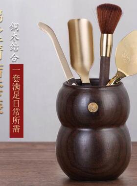 佛堂清洁工具神像实木佛尘扫软毛净佛巾香灰夹香炉清理套装收纳筒