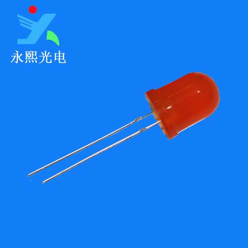 10MM红色led灯珠发光二极管 f10红光 高亮直插红发红灯