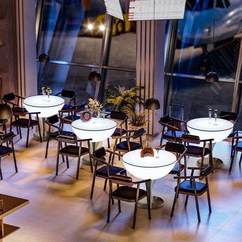 室内成套餐桌椅音乐餐吧发光桌子椅凳吧台餐厅led发光脚吧桌