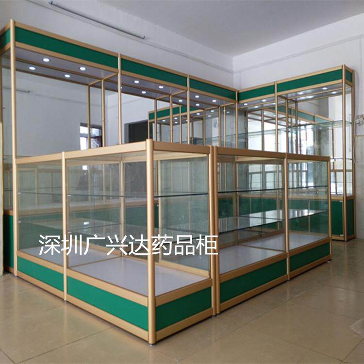 化妆品柜后背槽板展示柜电子产品展柜玻璃药品柜烟酒茶具展示双面