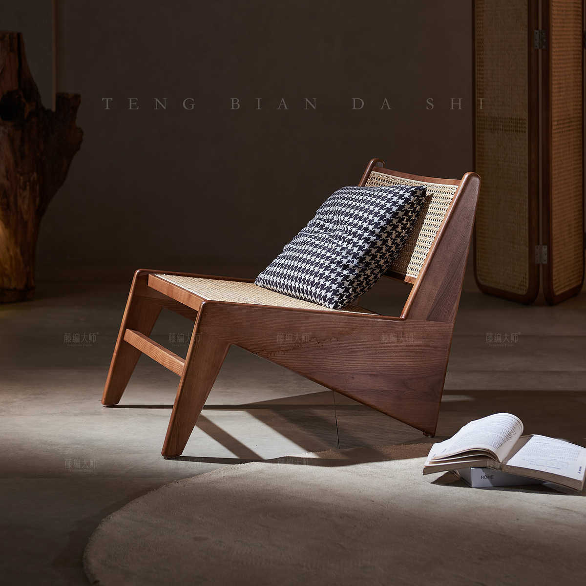 藤椅椅休闲民风椅单人家具中古北欧侘昌迪加尔椅藤编阳台宿寂实木,商业/办公家具,商用藤编家具,淘宝优惠券,粉丝福利购,淘宝优惠卷