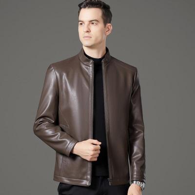 款海宁衣男TJI新士秋冬季羽绒绵羊皮夹皮克中外年爸爸装男款休闲