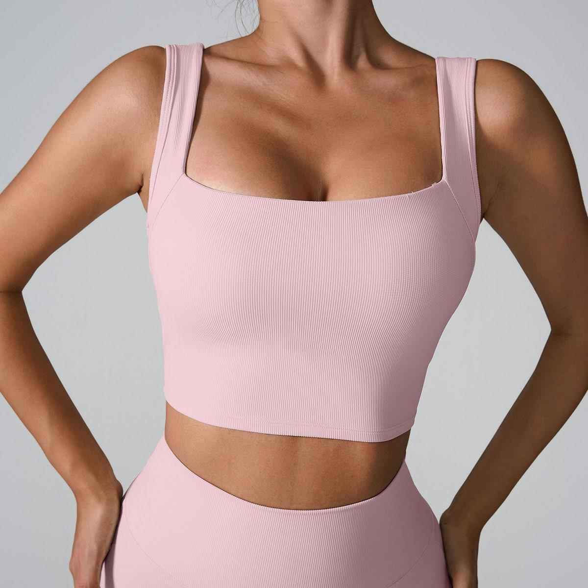 wear yoga shockproof hollow back cup fixed one-piece vest