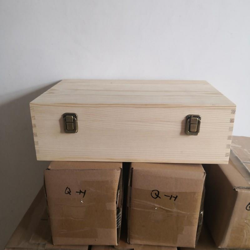高档木盒定做号带锁收纳盒汉A4文件存品钱罐桌面服化妆收纳大盒子