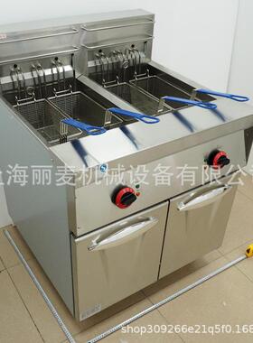 上海工供应立式炉双缸四筛电炸 56L容91量1厂8W功率380V电油K炸锅