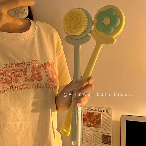 Creative Soft Bristle Bath Brush, Long Handle Back Scrubber,