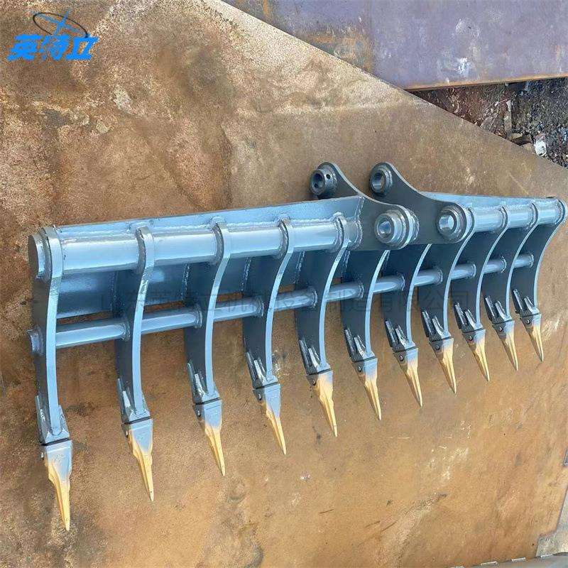 Excavator accessories rake加强多齿耙翻地松土搂草用耙子