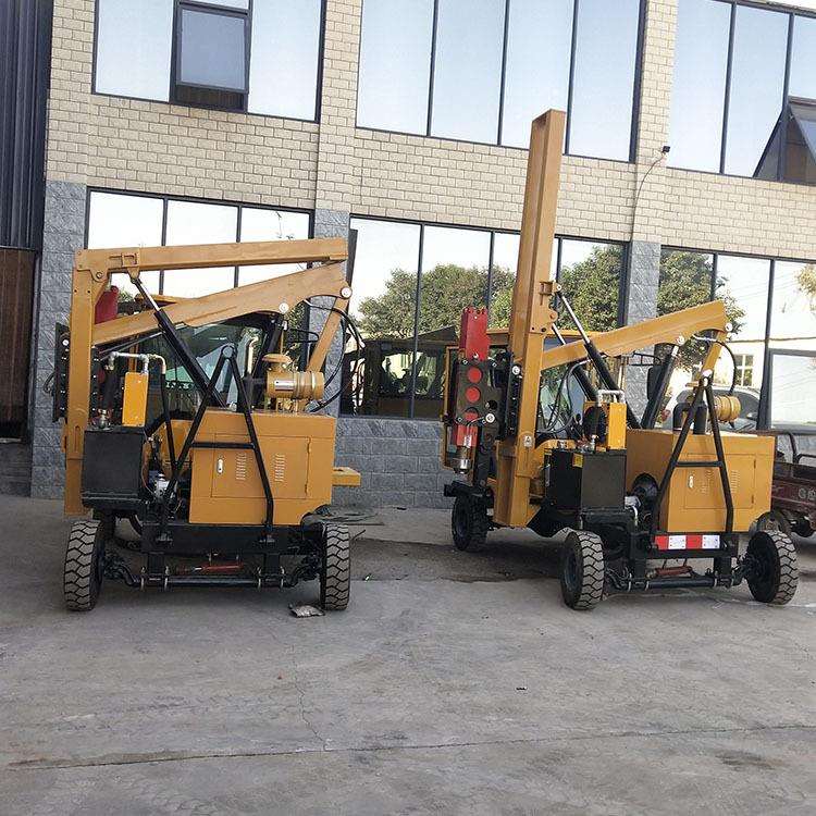 工地打桩机 高速公路护栏液压式打桩机 挖机打桩机 挖机打桩机