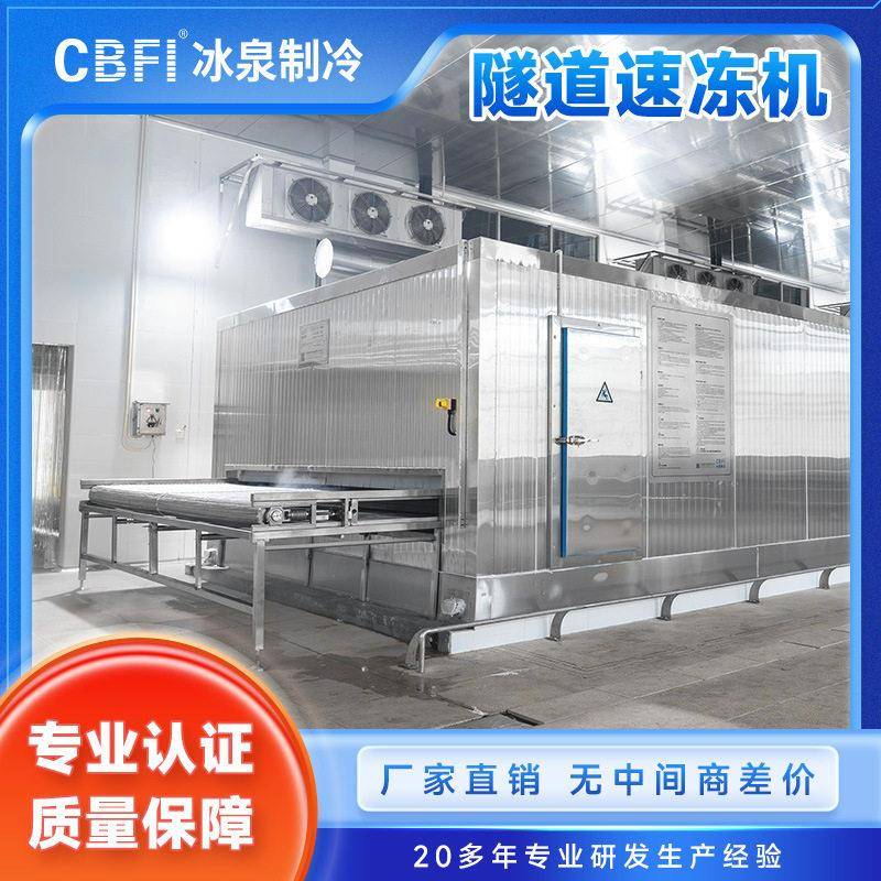 厂家直销大型隧道式速冻机食品海鲜肉类速冻设备-30℃超低温冷却