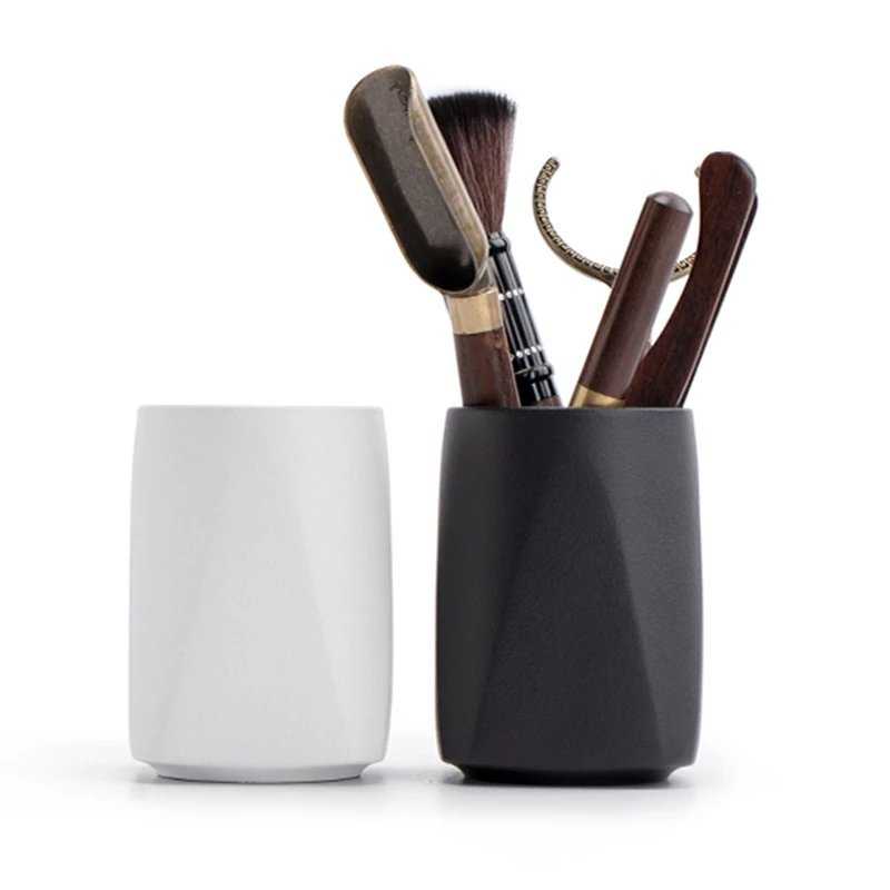 黑檀木茶道六君子茶筒个性简约笔筒功夫茶具配件泡茶工具茶针茶勺