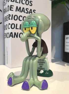 海绵宝宝章鱼哥手机架摆件办公室桌面装饰治愈解压神器生日礼物