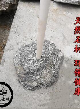 天然鹅卵石衣架底盘 雪浪石装饰支架适用服装店 复古原石切片石墩
