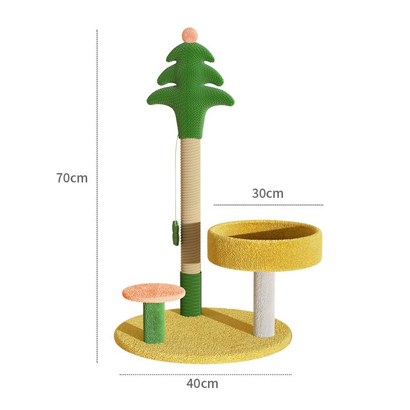 高档椰子树猫爬玩架猫窝猫地树一体剑柱麻猫抓子小型不占幼猫咪具