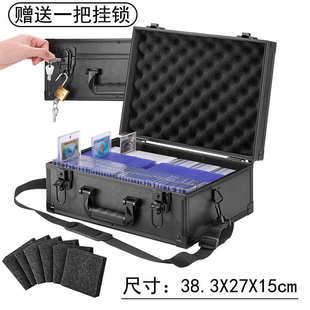 球星卡收纳盒ptcg卡砖箱psa评级卡大容量手提带锁整理箱展示